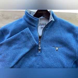 Peter Millar Warmth Blue 1/4 Q-Zip Pullover Bulls Bay Golf Country Club Medium M